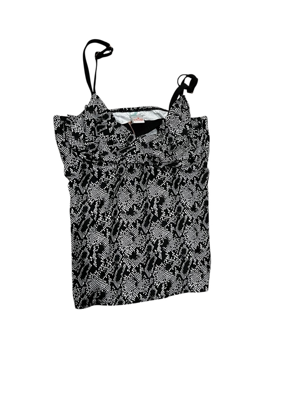Swim systems 36d black white tanking bathing suit top